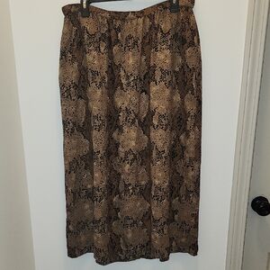 Elisabeth By Liz Claiborne Snake Print Maxi Skirt W/ Pockets Size 18 EUC